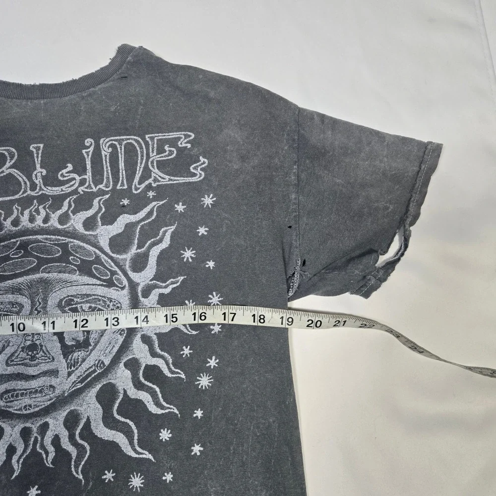 Sublime Sun Graphic T Shirt L Thrashed Distressed Acid Wash Band Tee Grunge Rock